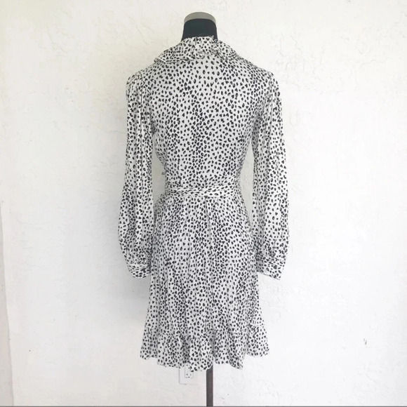 Maje Rosana wrap dress black white leopard print long sleeve excellent Size S - Picture 5 of 12